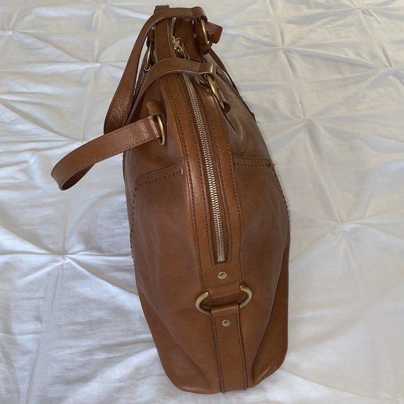 YSL Yves Saint Laurent Rive Gauche Tan Calfskin Leather XL Muse Handbag - Picture 5 of 16